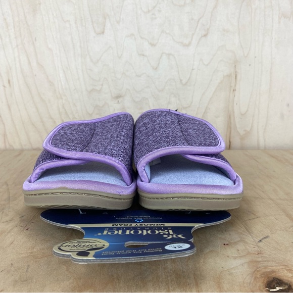 Isotoner Memory Foam Slip On Open Toe Slippers Lavender Women’s Size 9.5-10 NWT - Picture 3 of 10